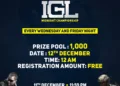 Indian Gaming League (IGL), the first Esports Gaming Company to host “Midnight Championship” from 12th December 2020 onwards